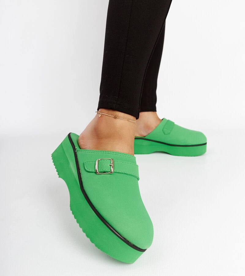 Žabky na vysokom podpätku 90-1691 GREEN