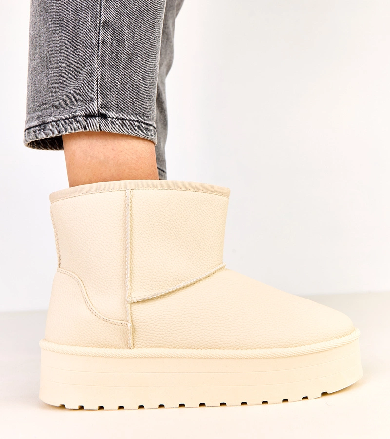 Béžové nízke snehule na platforme z ekokože Reinol