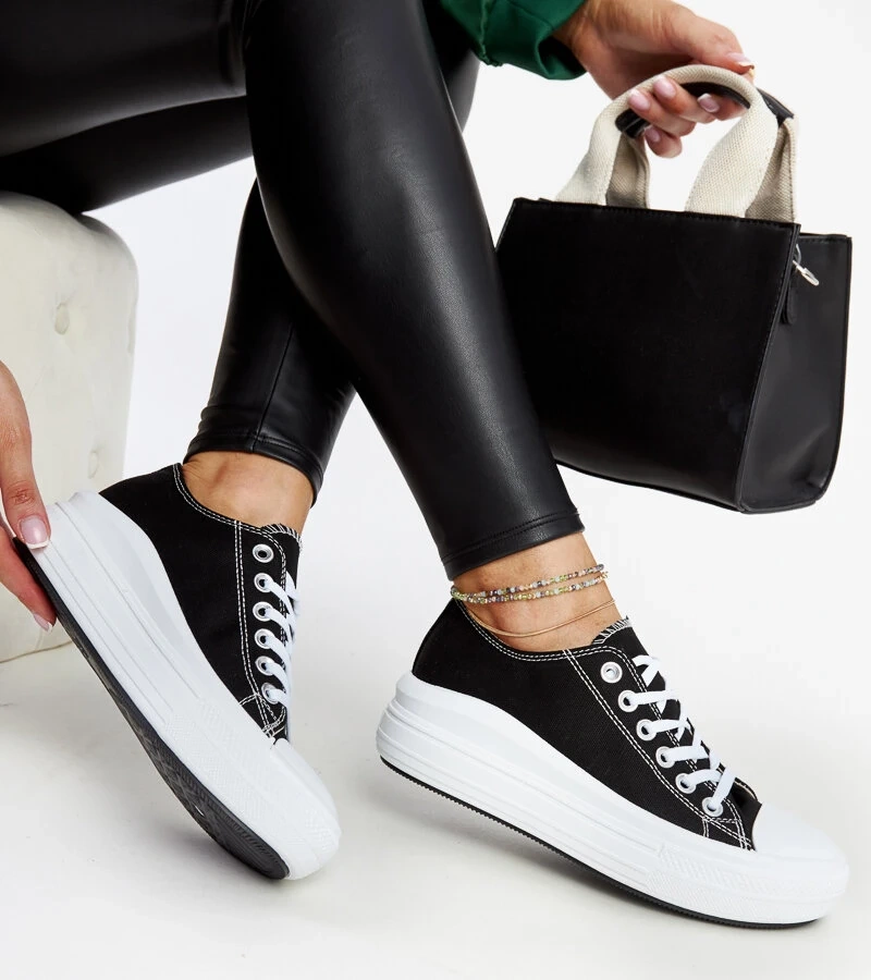 Čierne tenisky na hrubej platforme Zlata