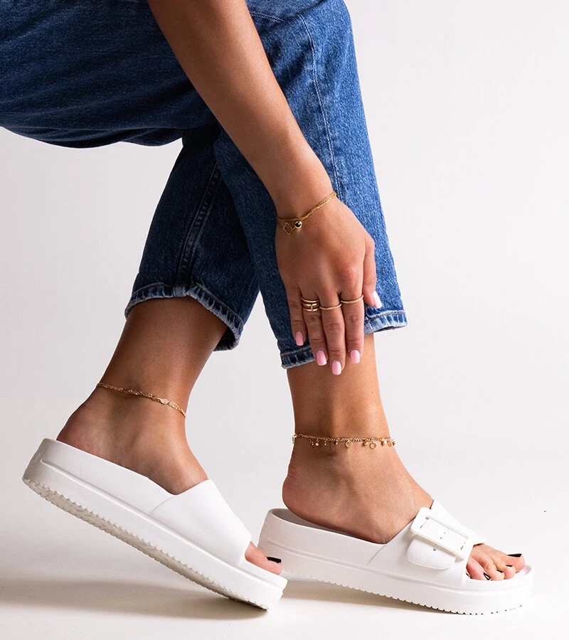 Biele šľapky Big Star NN274A661