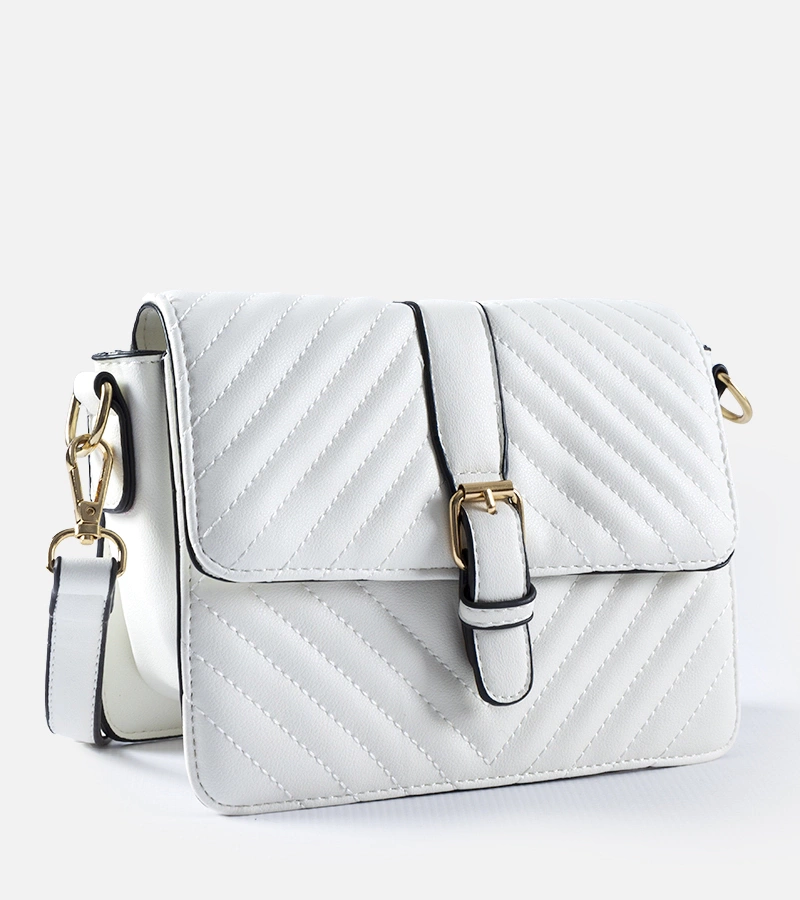 Biela pikovaná taška cez rameno Virgilio