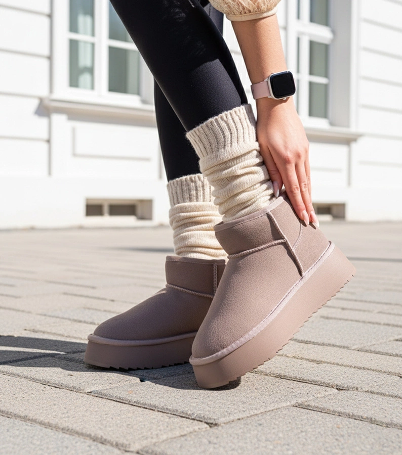 Sivé snehule z prírodného semišu Armona