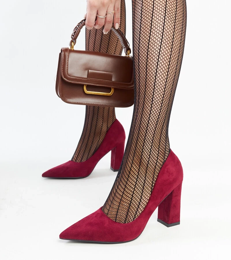 Bordové topánky na vysokom stĺpiku Leea