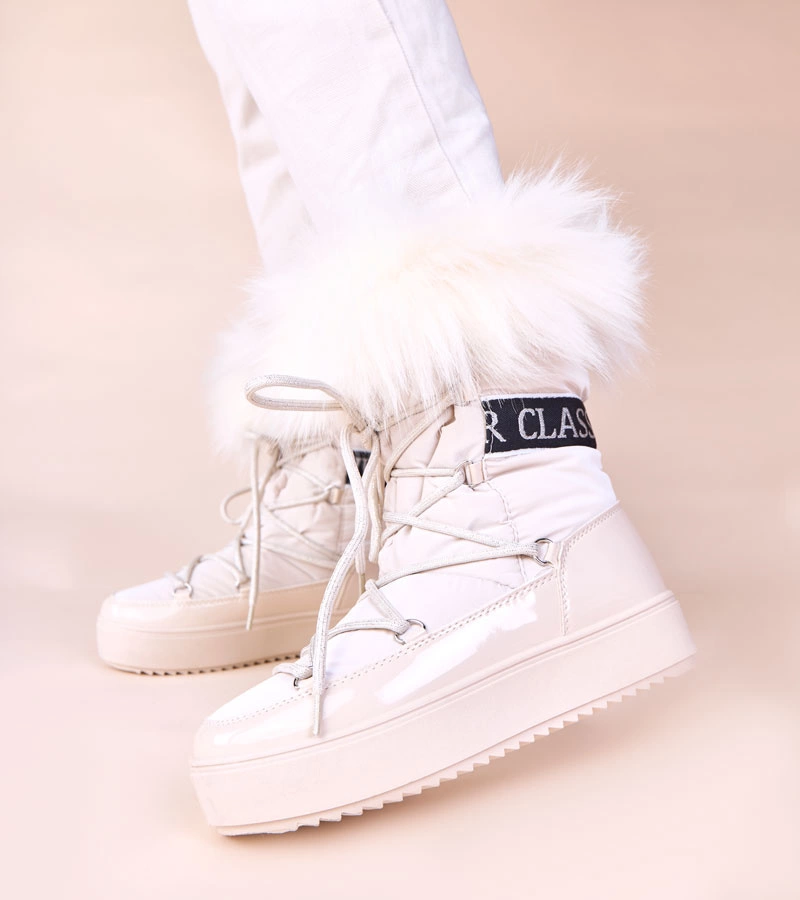 Béžové šnurovacie s kožušinou Alison