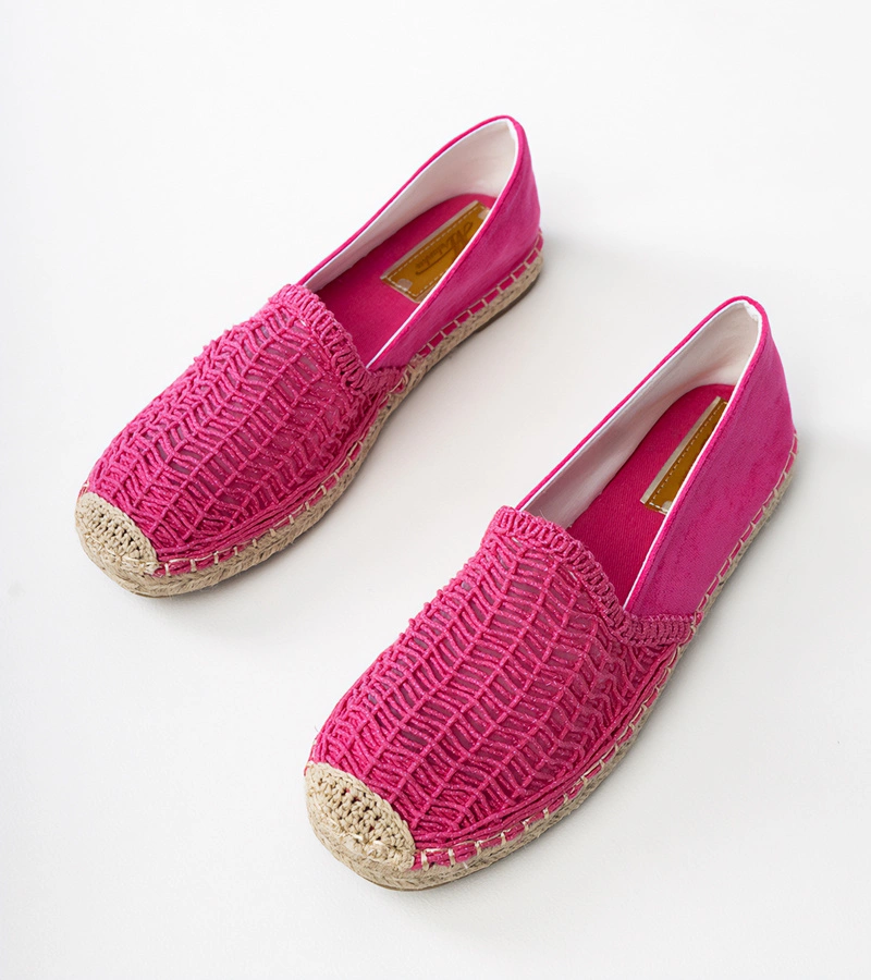 Ružové ažúrové espadrilky na platforme Plevis