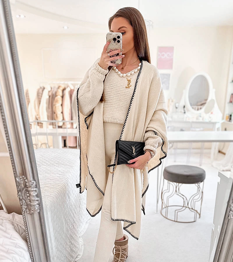 Šedé pončo s lemom Levi