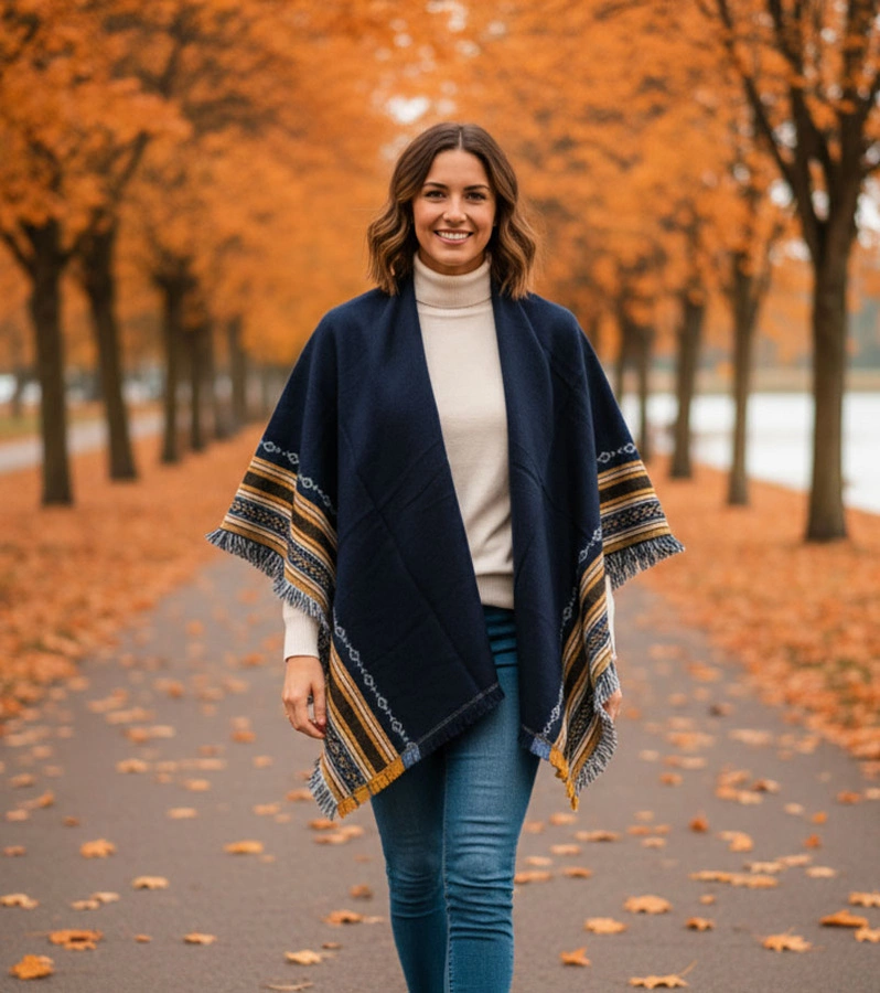 Šedý šál s dekoráciou Rio