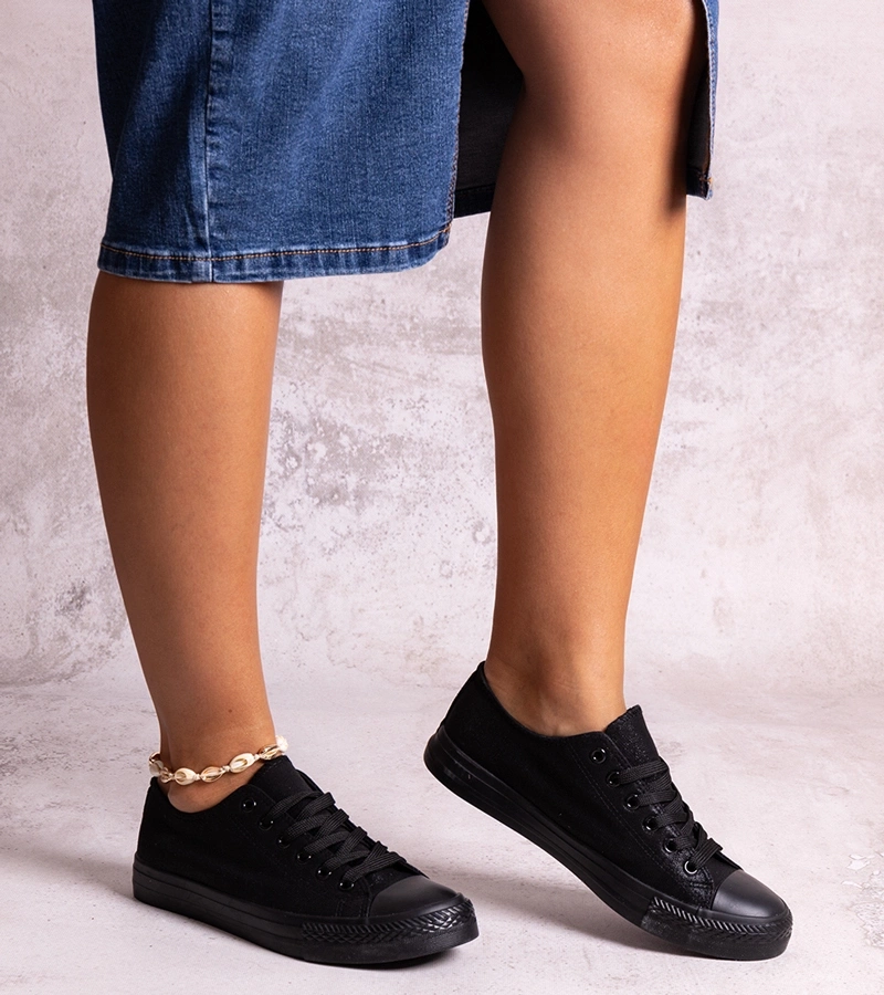 Čierne lesklé tenisky Rashidah