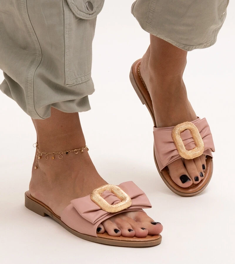 Ružové šľapky s prackou Limera