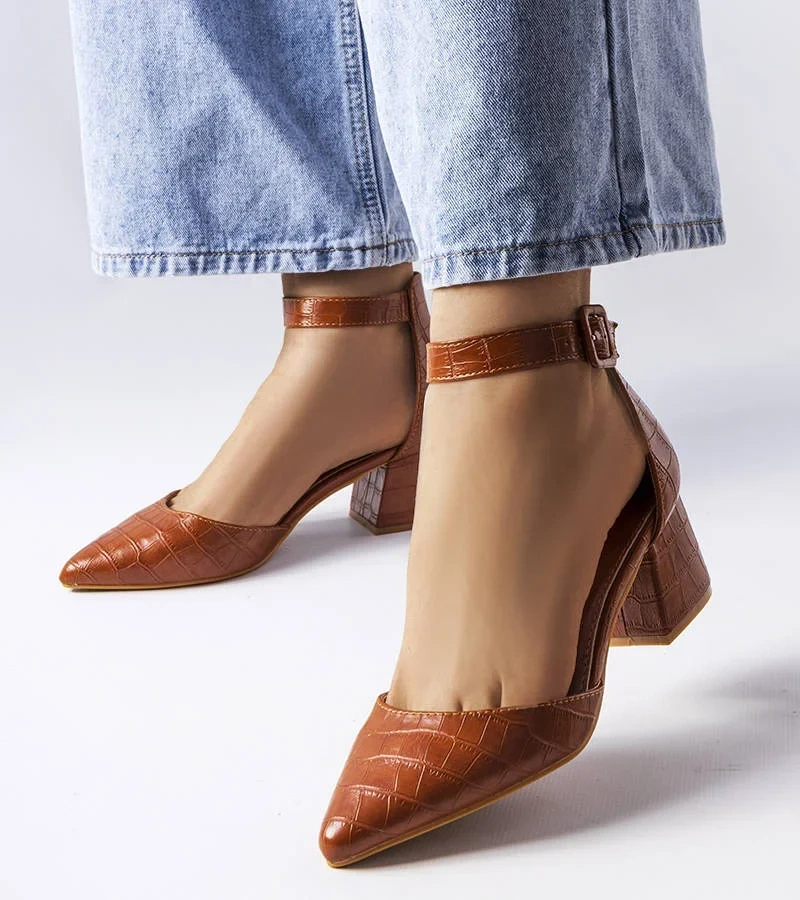 Laliberté hnedé blokové lodičky