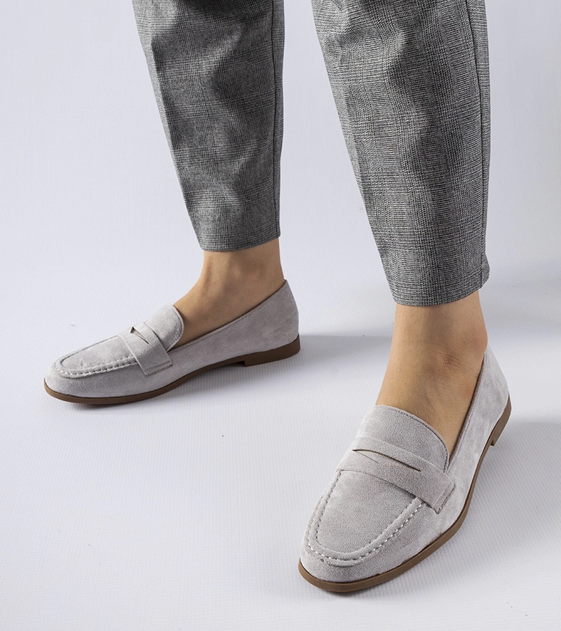 Sivé mokasíny z ekologického semišu Medford