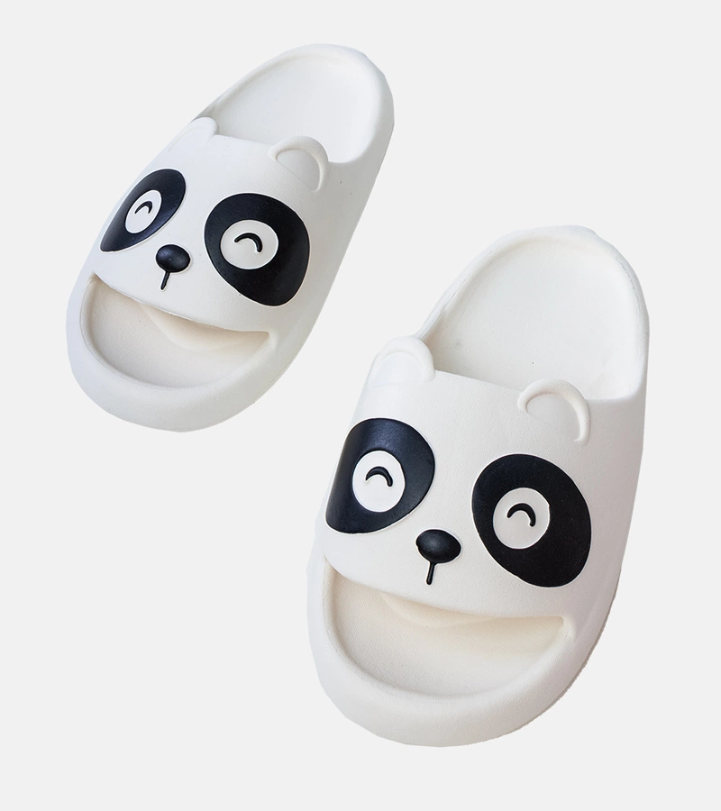 Detské biele šľapky s motívom pandy Ketti