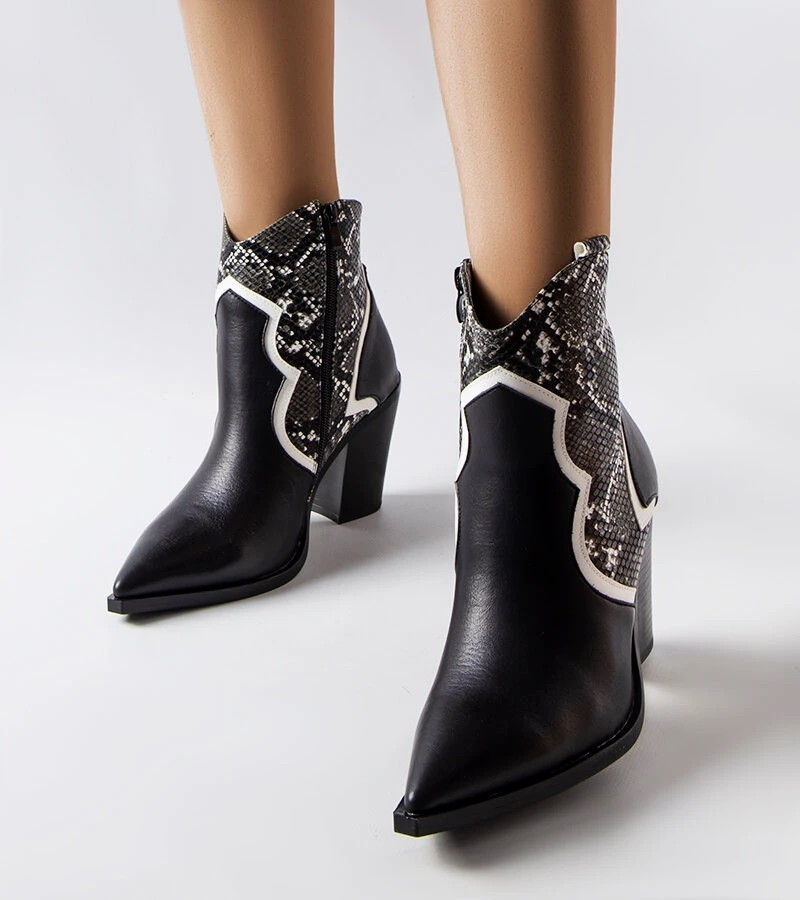 Čierne čižmy Ezinet stiletto