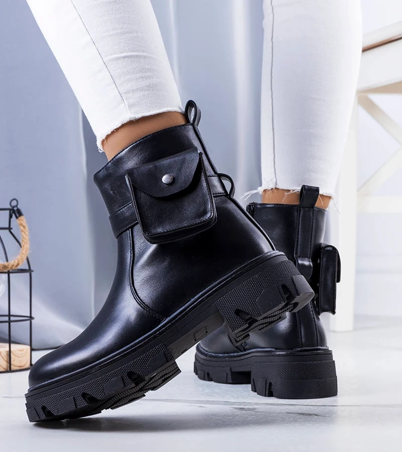 Čierna botki s vrecúškom Lilliana