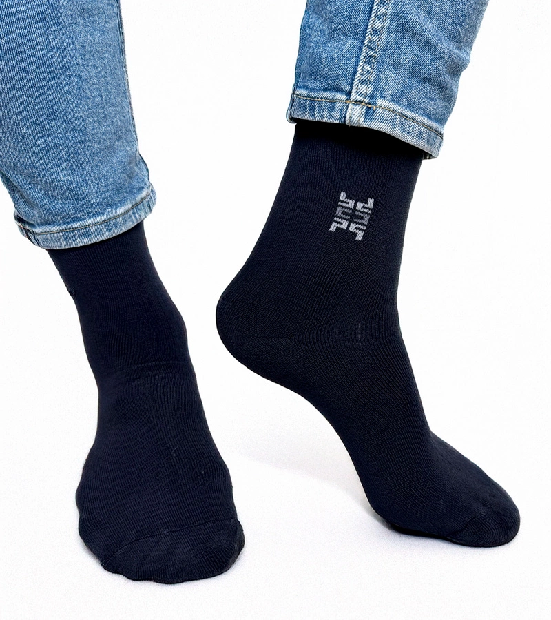 Čierno-biele teplé ponožky Sella