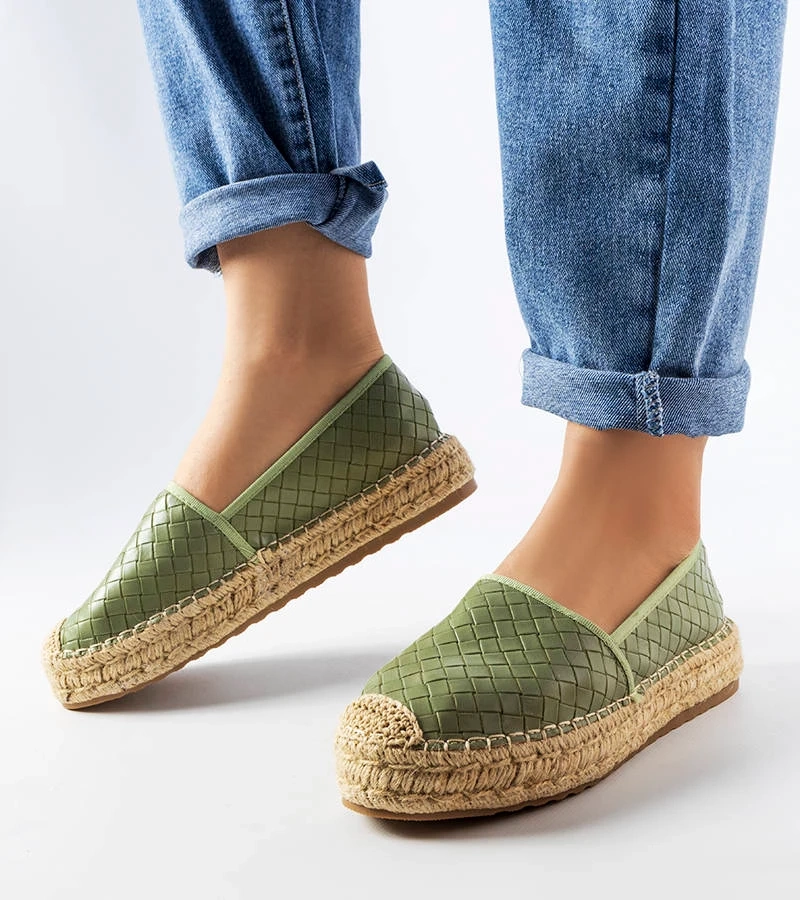 Zelené espadrilky zdobené reliéfom Geoffrey