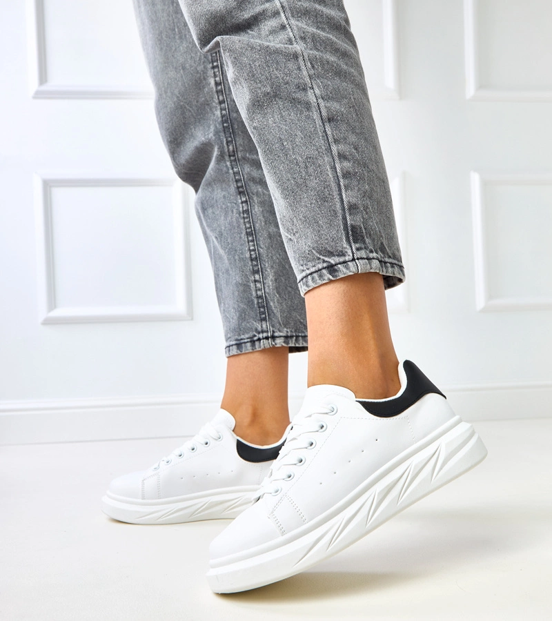 Čierno-biele tenisky na platforme Rosier