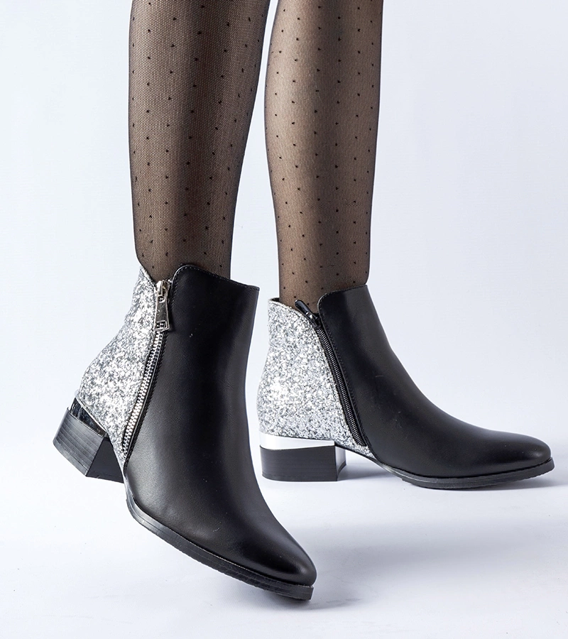 Čierne čižmy s lesklou zadnou časťou Olindo