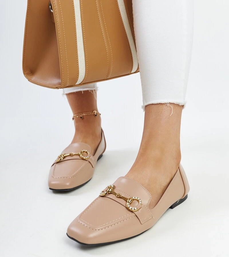 Bežové mokasíny s prackou Areebah