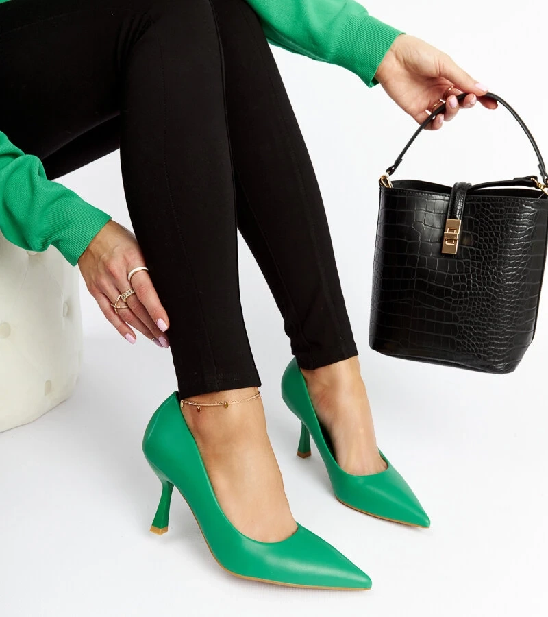 Zelené lodičky na nízkom opätku Nixon