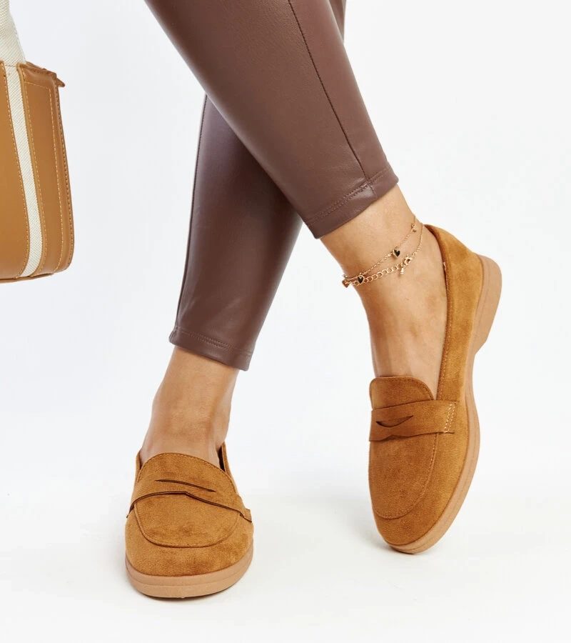 Hnedé semišové mokasíny Nibras