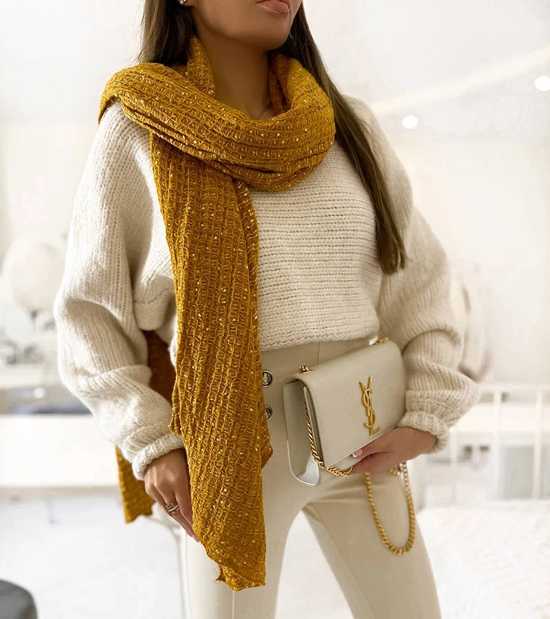 Žltá bodkovaná šatka Khalil