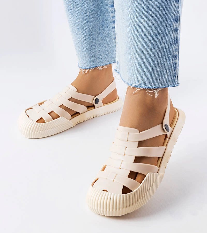 Béžové gumové sandále Canton