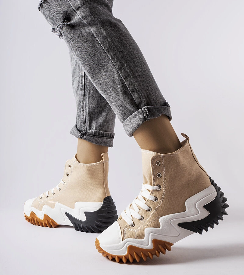 Béžové tenisky na hrubej podrážke Toro