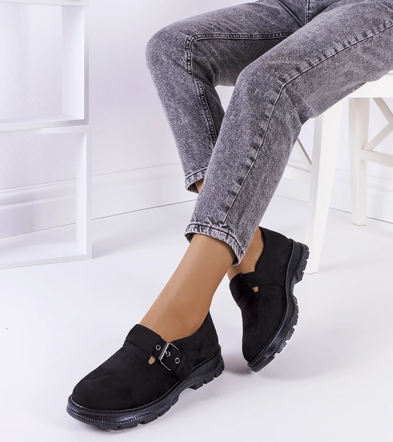 Čierne nohavice s prackou Ancel