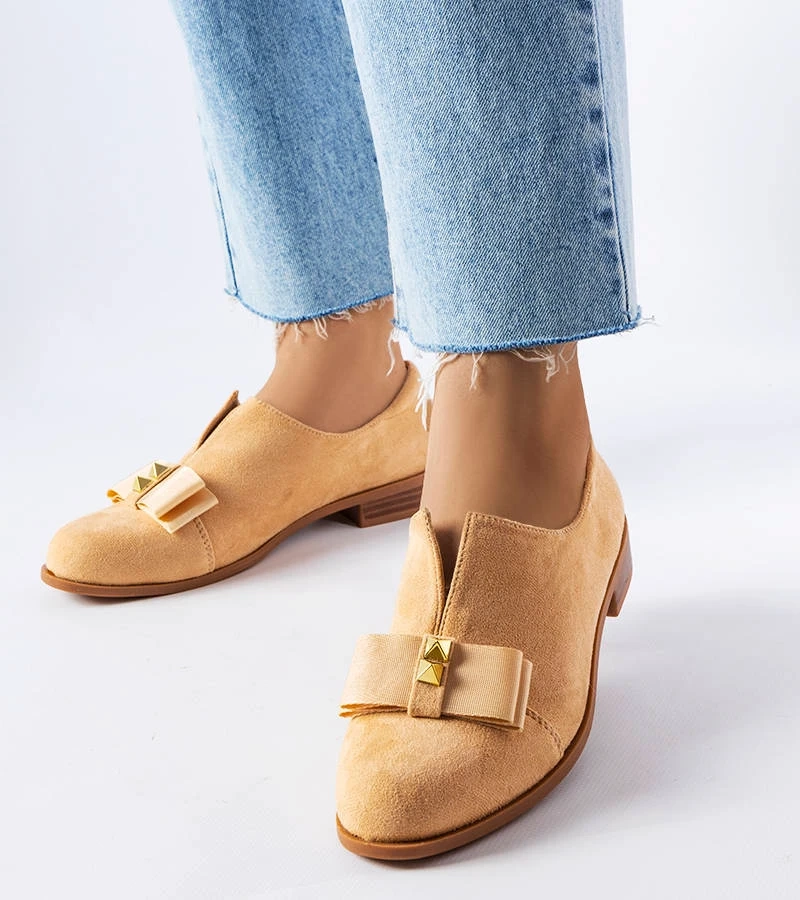 Béžové poltopánky s mašľou Poplar