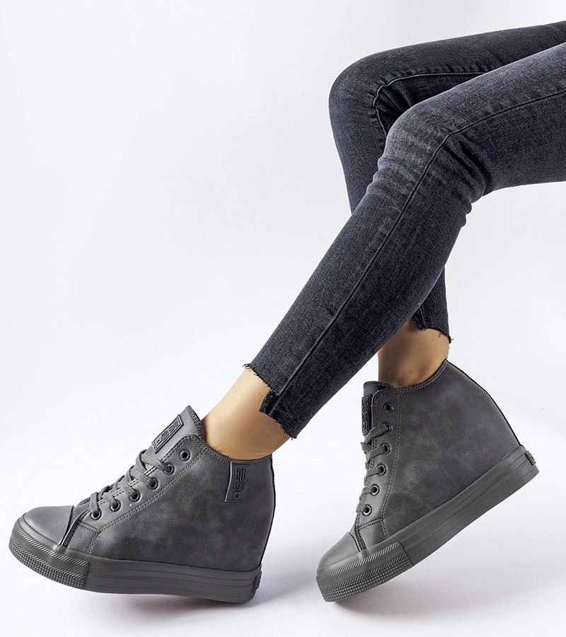 Sivé tenisky na platforme BIG STAR MM274005