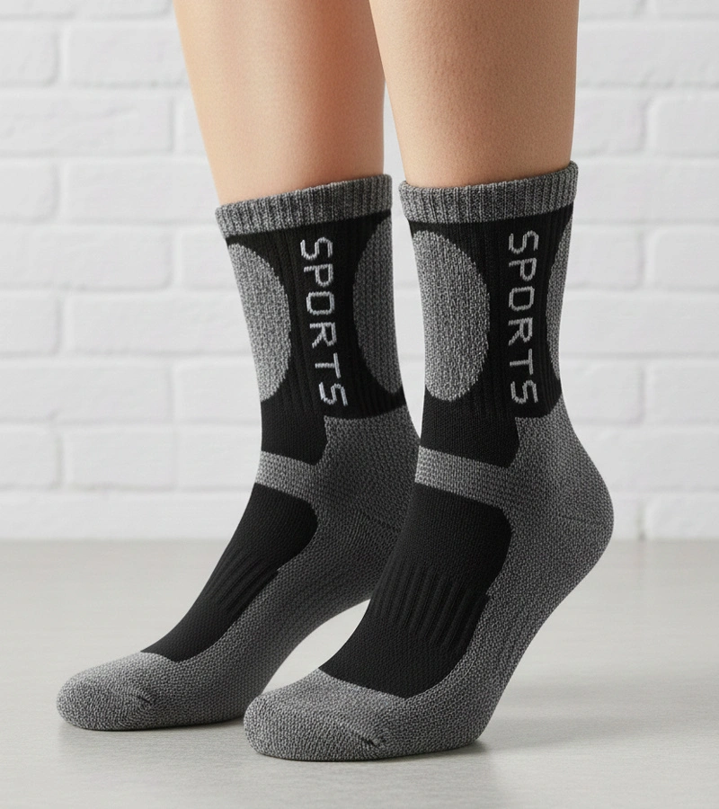 Čierno-biele teplé ponožky Sella