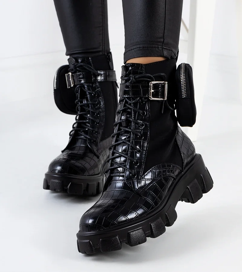 Čierna botki s vrecúškom Adamson