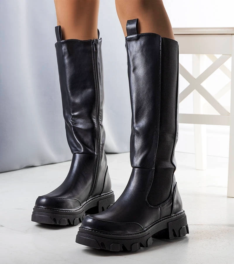 Čierne zateplené čižmy Mikkel