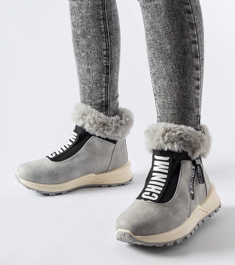 Sivé teplované vysoké tenisky Oneglia