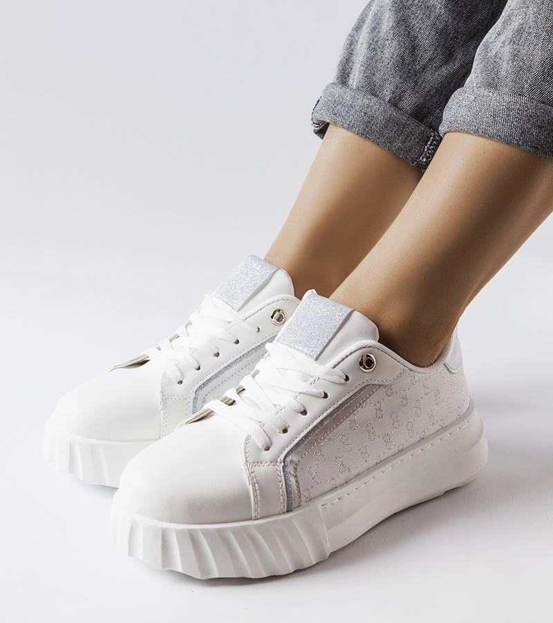 Biele tenisky na platforme Giuseppe