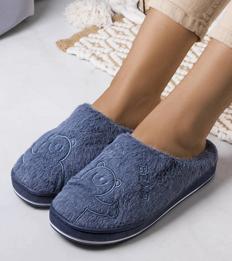 Mäkké papuče Smile Bear navy blue