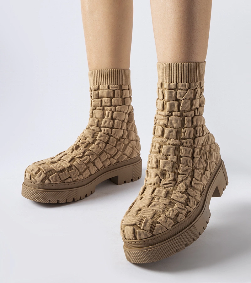 Hnedé čižmy s ponožkovým vrchným dielom Arlington