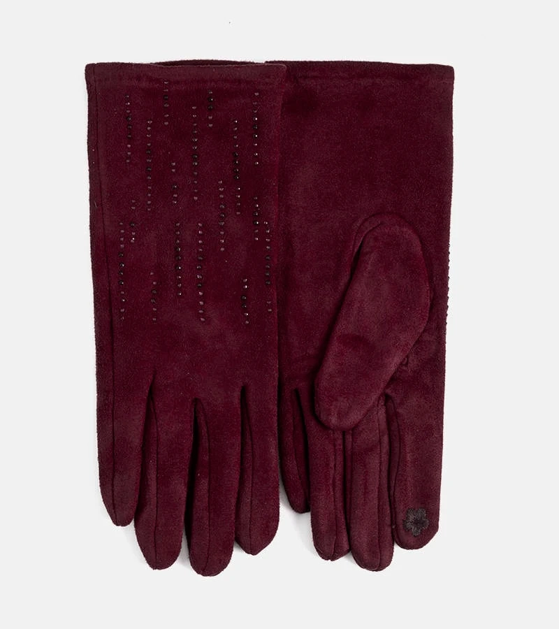 Bordové zateplené rukavice od Annoti / FARBA FOTOGRAFIÍ BUDE ZLEPŠENÁ