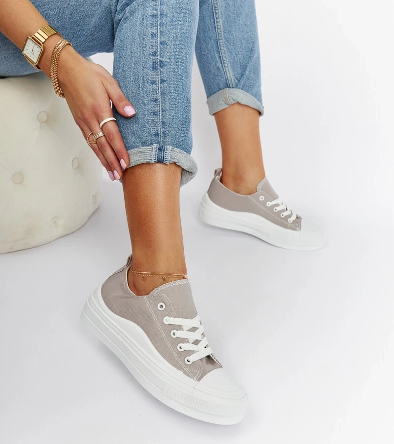 Sivé tenisky na platforme Blais