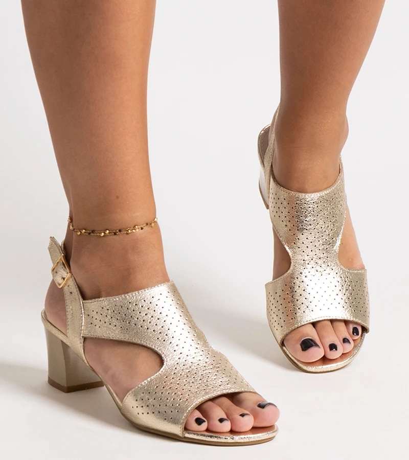 Sandále na podpätku s koženou vložkou Naderla