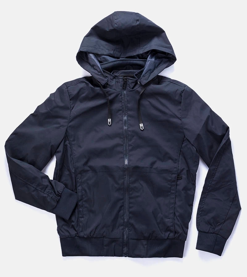 Pánska tmavomodrá vetrovka Brault s kapucňou