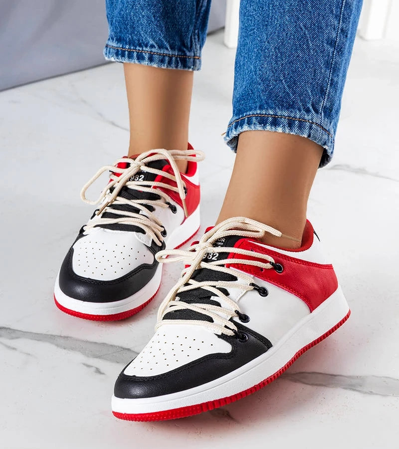 Čierno-červené retro tenisky Shari