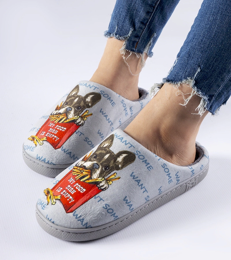 Šedé mäkké papuče Frenchfries