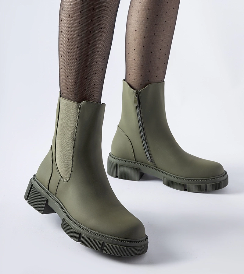 Zelené vyhrievané gumové čižmy Sorbo