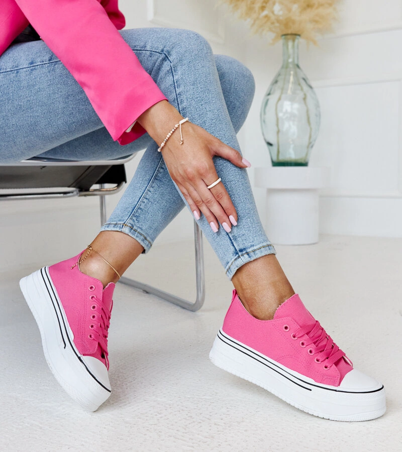 Tmavo ružové tenisky na hrubom podrážke Bahira