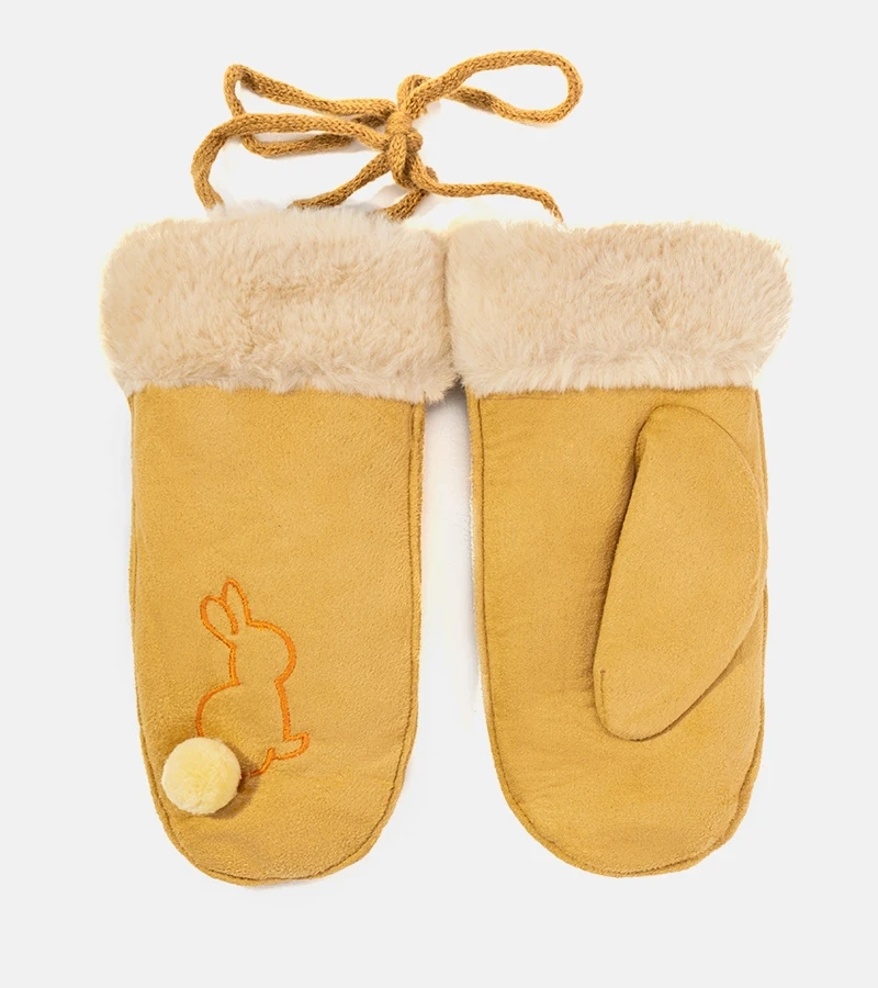 Žlté rukavice so zajačikom Bannu