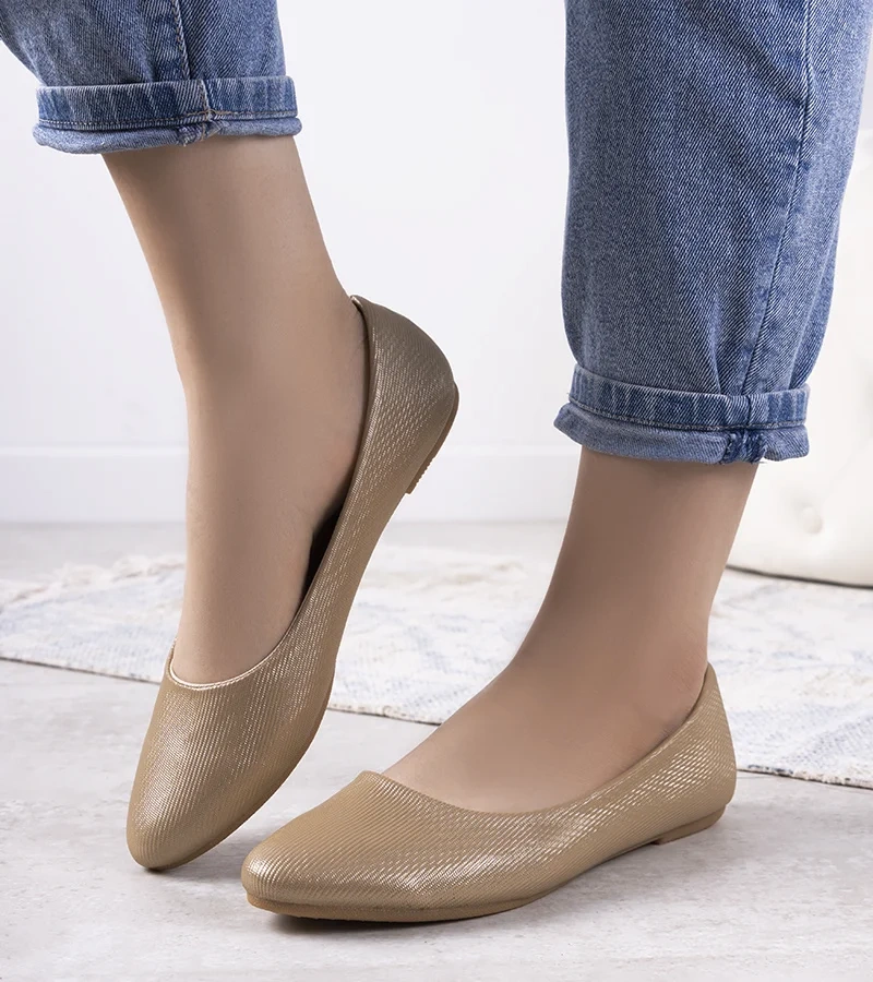 Dámske béžové trblietavé baleríny Julie