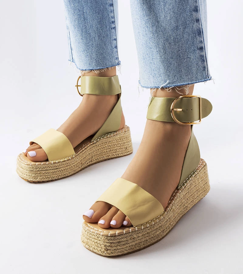 Zelené espadrilky na platforme Whitewater
