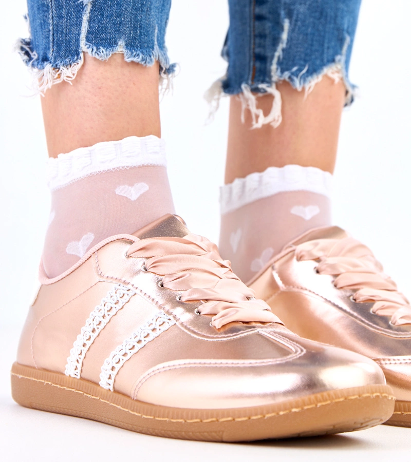 Dámske šampanské tenisky so saténovými šnúrkami Madres